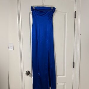 Lucy in the Sky Strapless Royal/Cobalt Blue Maxi Dress – Size S